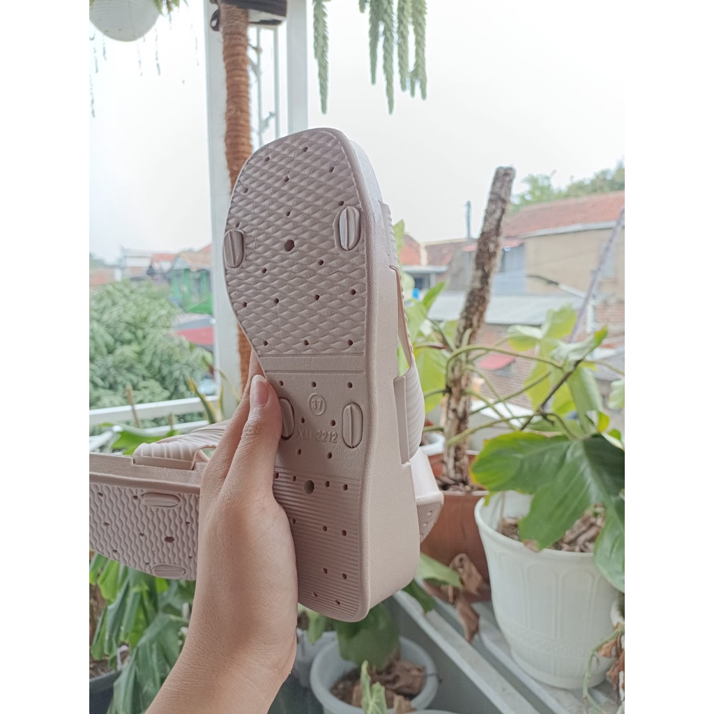 Sandal wedges wanita tali silang korean style 2212-30 size 37-40 sandal wanita terbaru