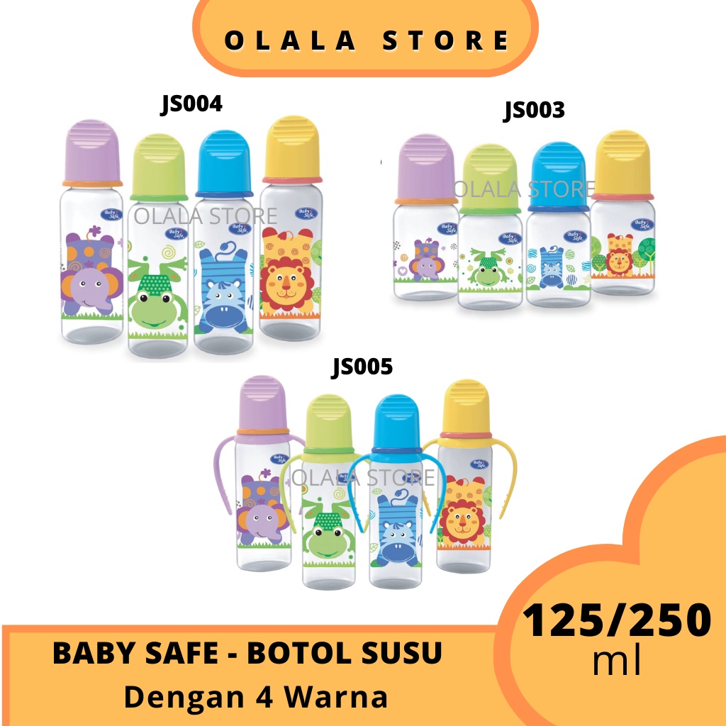 BABY SAFE - BOTOL SUSU BAYI 125 ML (JS003) / 250 ML (JS004) / 250 ML (JS005)/BOTOL SUSU