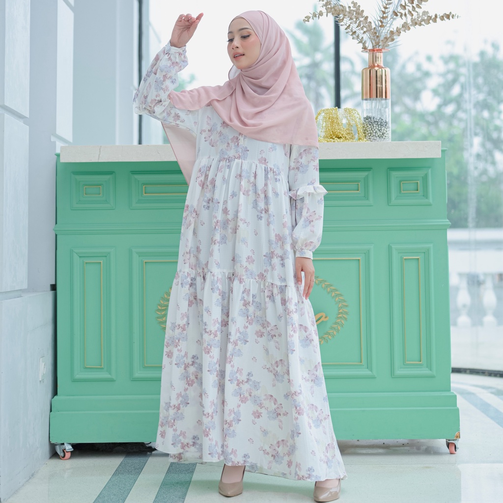 Ladybydiana NADA DRESS Gamis Remaja Untuk Lebaran Bahan Square Crincle Busui Friendly