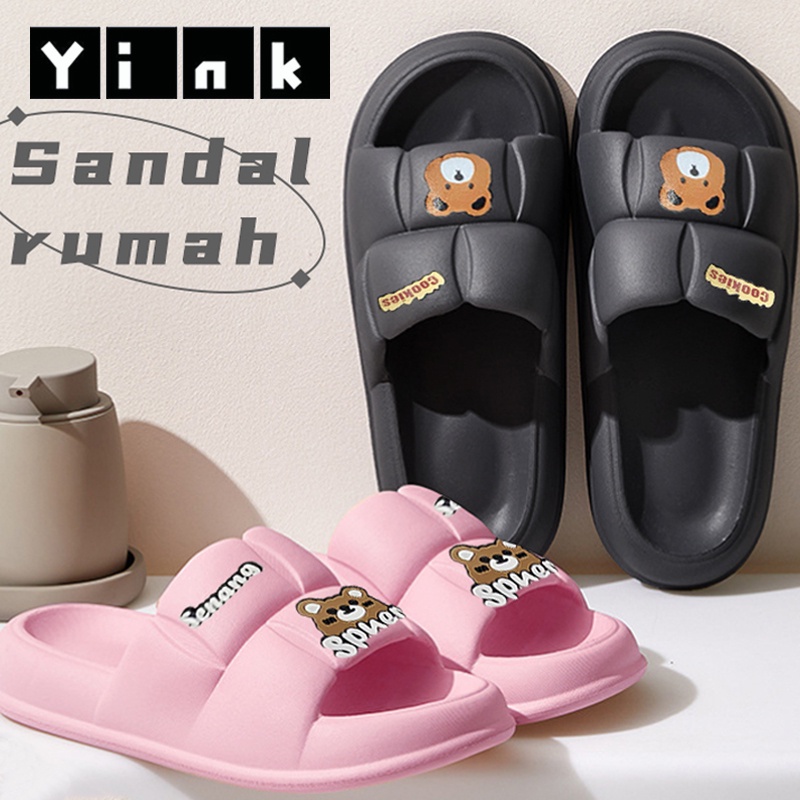 Yink Sandal Bear Jelly Wanita Import Sendal Wanita Terbaru 2022 Sepatu Sandal Wanita Korean Style Sandal Rumah Murah Elastic Empuk EVA