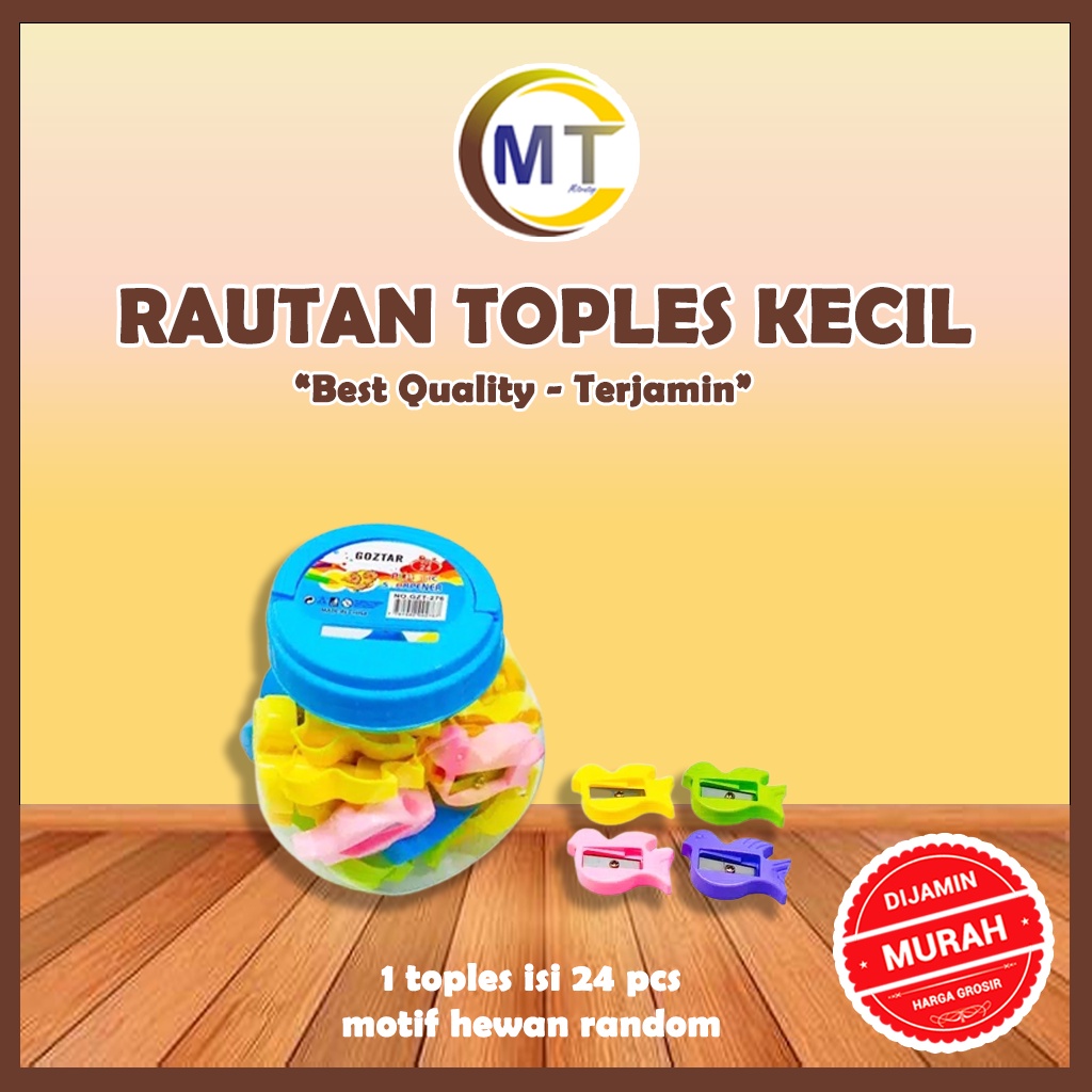 

Rautan Toples Bentuk Hewan Serutan Pensil Motif Hewan Toples Warna Warni isi 24 pcs