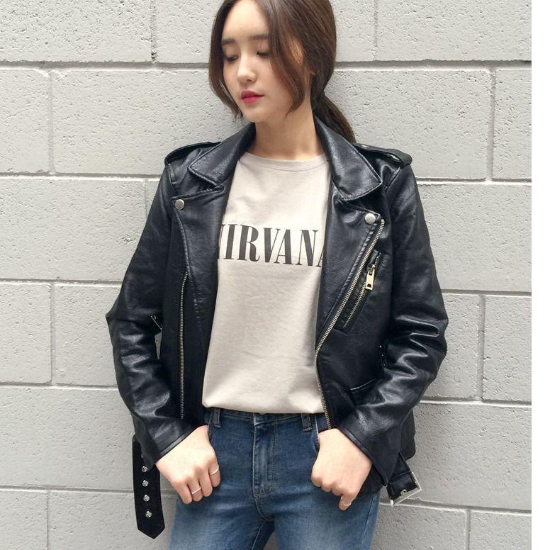 HARGA SPESIAL Jaket Kulit Wanita Ramones Changcuters Korea Blazer Crop
