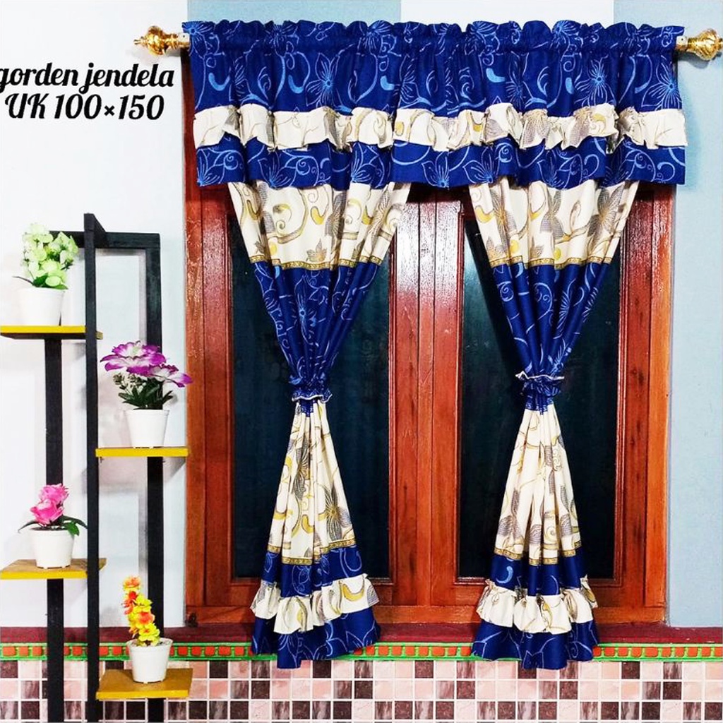 [✅COD] Gorden Poni Jendela Serut 100x150 Aneka Motif Dekorasi Kamar Ruang Tamu Minimalis Perlengkapan Rumah