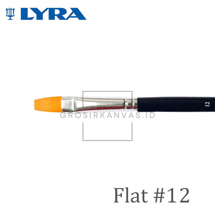 

Grosir Kuas Lukis Lyra Flat No. 12 - Kuas Lyra Datar - Taklon Art Brush Lyra