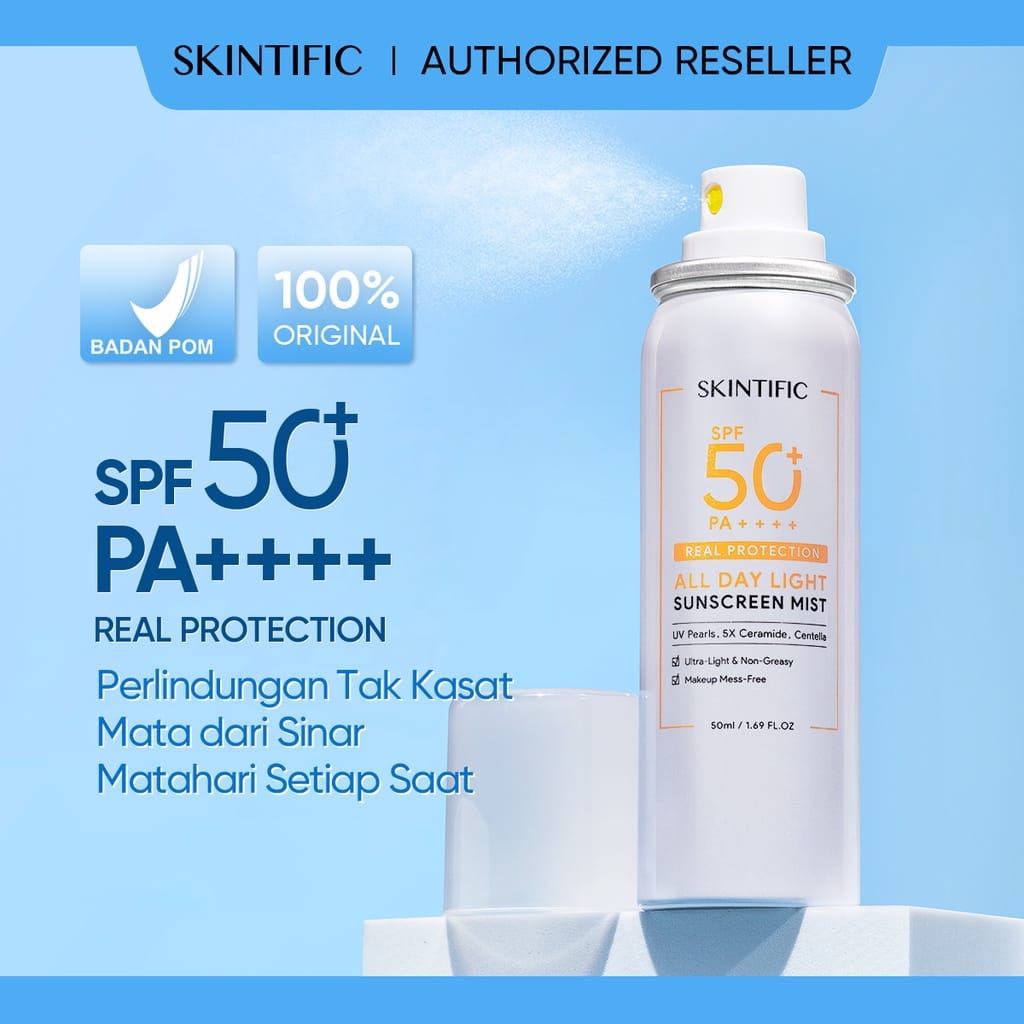 SKINTIFIC All Day Light Sunscreen Mist SPF50 PA++++ Sunscreen Spray ~ Original 100%