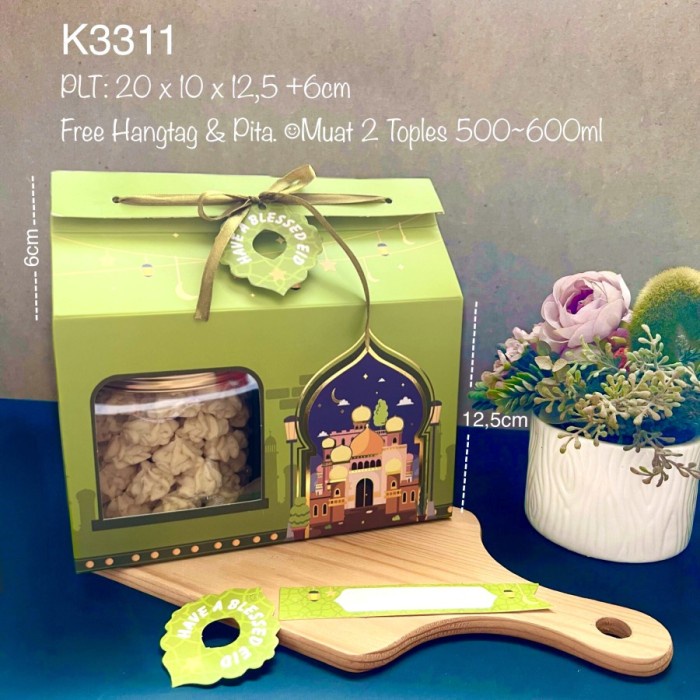 

Dus 2 Toples 500Ml Kotak Kue Lebaran Goodiebag Box Kuker Eid Mubarak 065