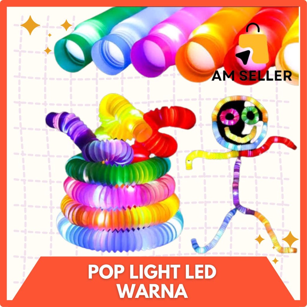 Mainan Viral CEV Light Up Pop Tubes Pop Pipes Mainan Lampu Stick Pipa Selang Fidget Toy