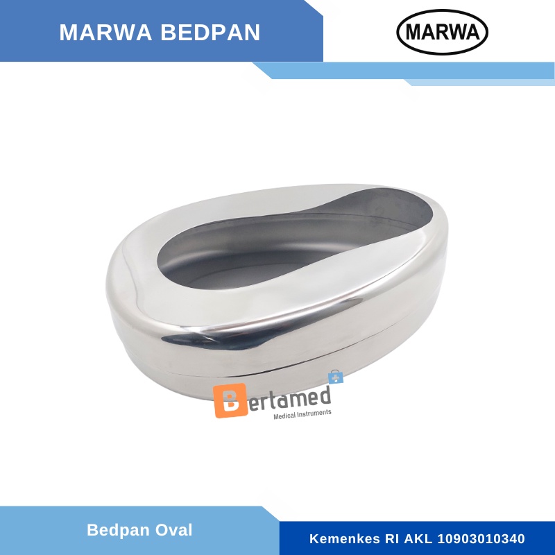 MARWA Bed Pan Oval Perfection Stainless Steel / Pispot BAB Oval / Pispot Sodok / Bedpan