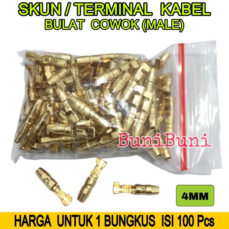 SKUN Terminal Kabel GEPENG &amp; BULAT Tipe CEWEK FEMALE &amp; COWOK MALE - ISI 100 Pcs