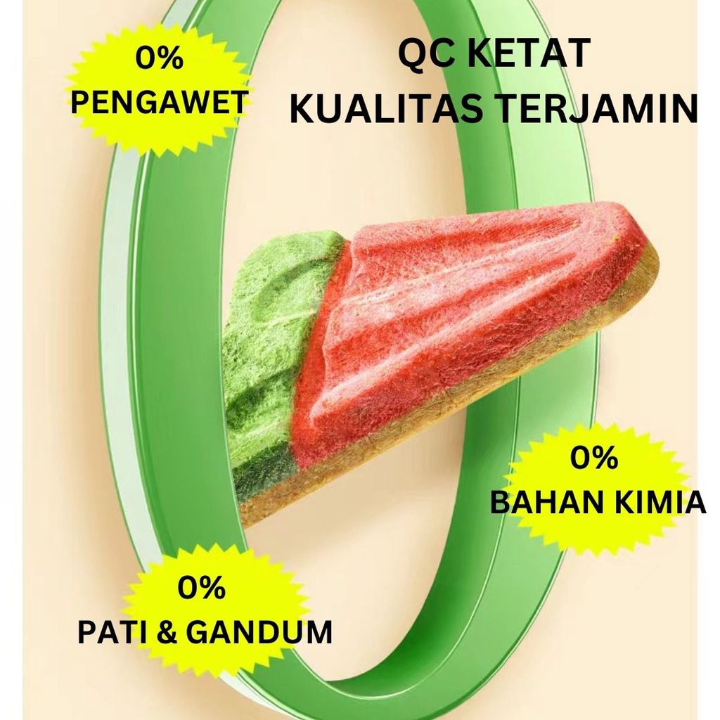 Freeze Dried Snack Cemilan Daging Beku Ayam dan Bebek Dengan Cranberry Bentuk Semangka Untuk Kucing / Freeze Dried Watermelon Ice Cream Shape for Cat