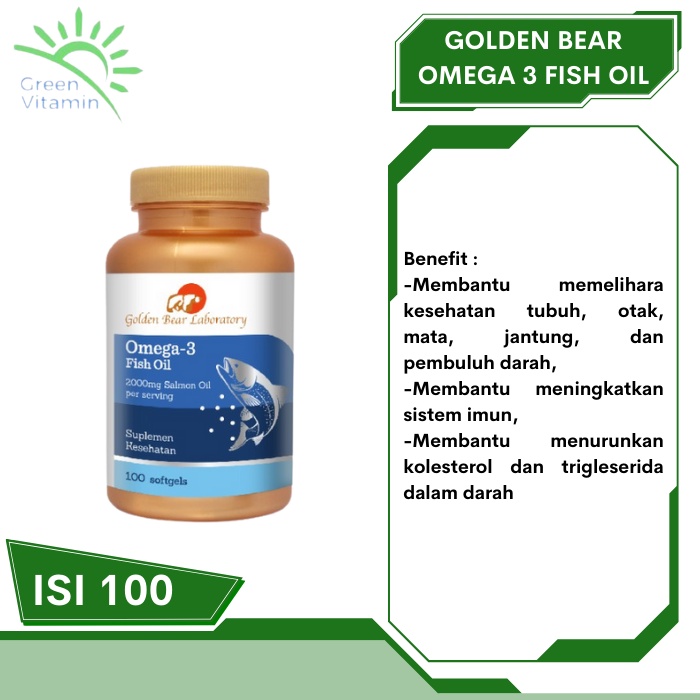 Golden Bear Laboratory Salmon Omega-3 Omega 3 Omega3 Natural isi 100