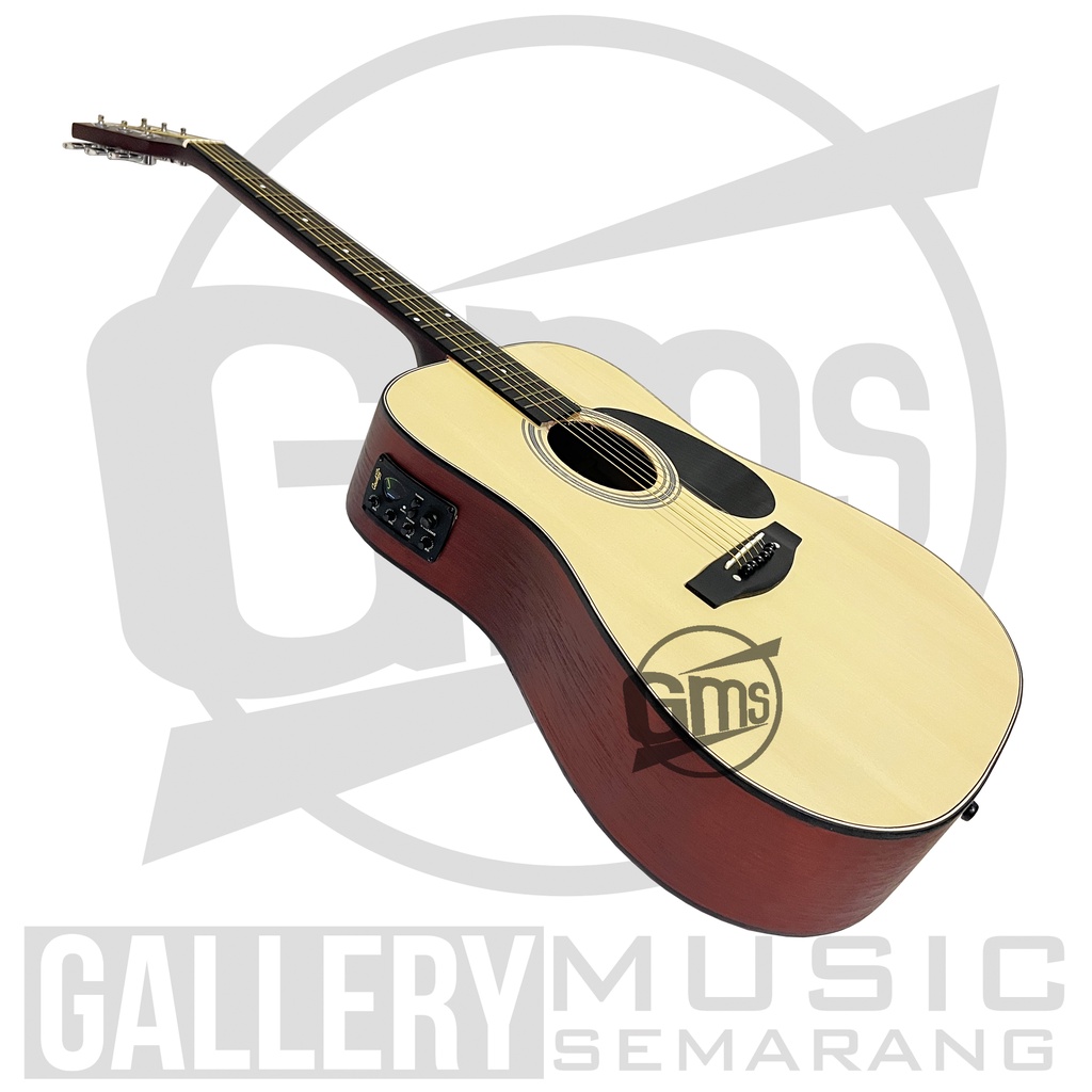 Gitar Akustik Elektrik Cort AD810 OP Custom Equalizer Tuner Cowboy AW-33 Paket Super Komplit