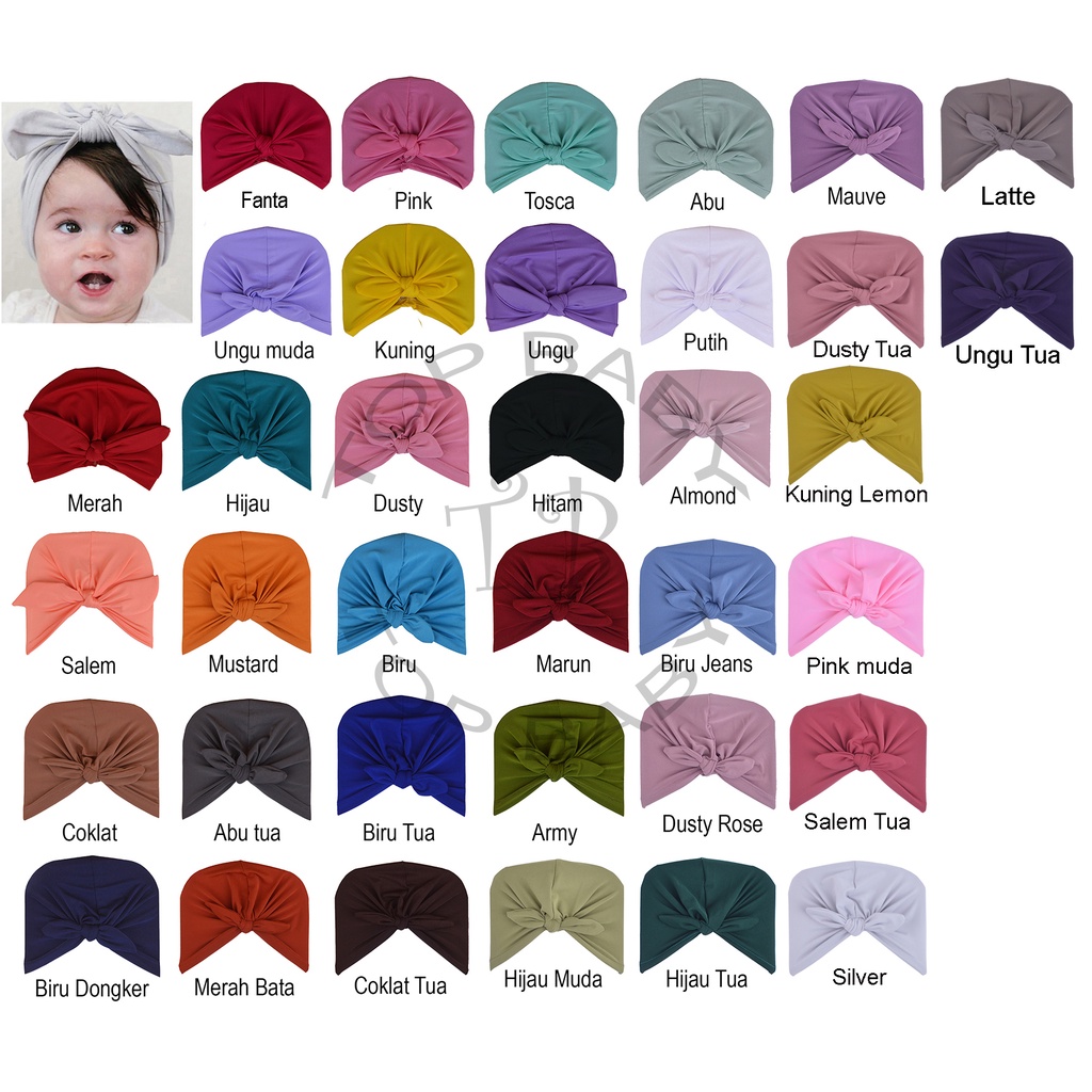 Turban Bayi Pita Motif Kelinci - 4234