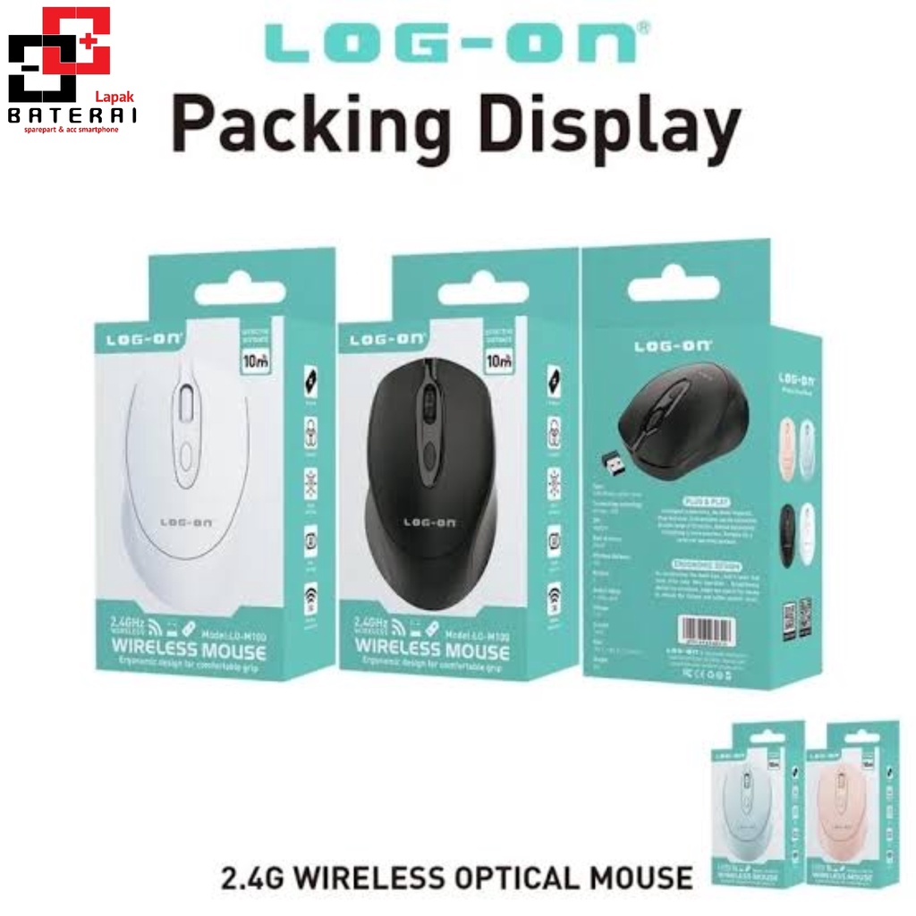 LOG - ON M100 Mouse 2.4gHz 16000 DPI | Tanpa Kabel