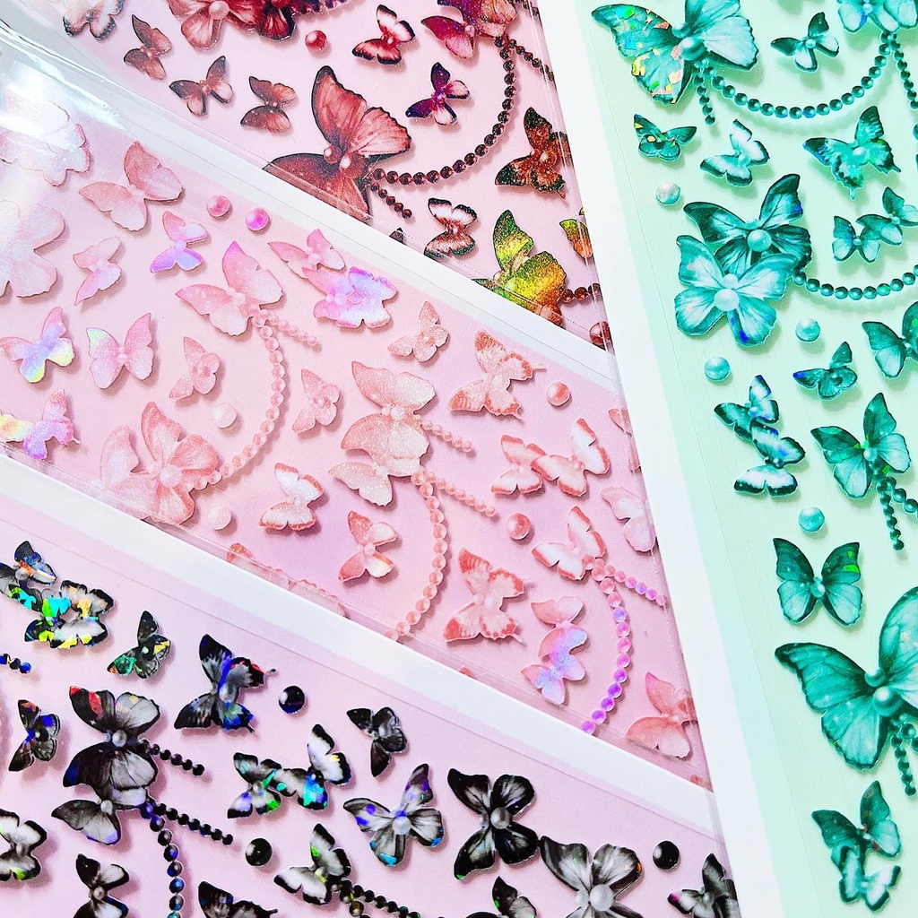 Borahstudio Pearl Butterfly Deco Sticker