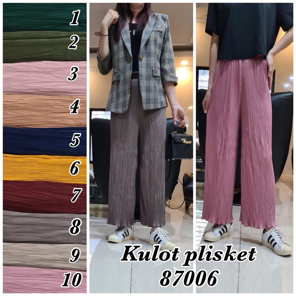 Celana Kulot/Celana Plisket/Celana Kulot Plisket/Celana Panjang Plisket Wanita/Celana Kulot Plisket 