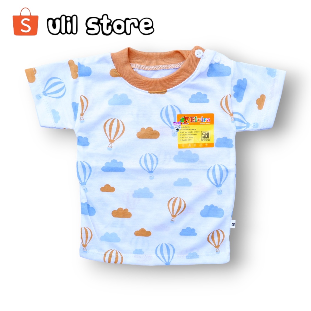 6pcs Baju Bayi Atasan Pendek Kaos Oblong SNI