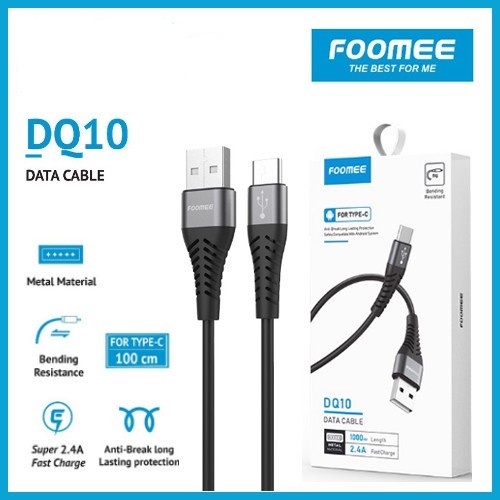 Kabel Charger  Foomee Micro (DT10) Type C (DQ10)  Lightning (DL10) Kabel Fast 2.4A FOOMEE Cable