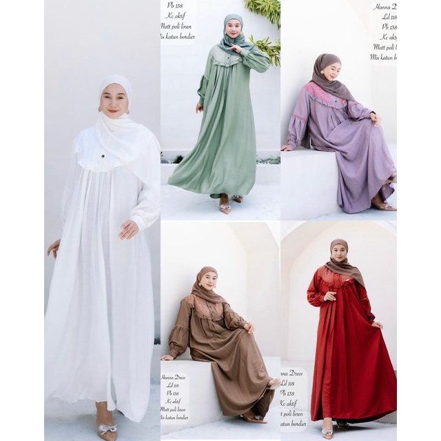 GAMIS ANISA/RANIA DRESS/GAMIS BRUKAT/GAMIS POLOLINEN/GAMIS KATUN BORDIR/GAMIS RAYA/GAMIS ABAYA BRUKA