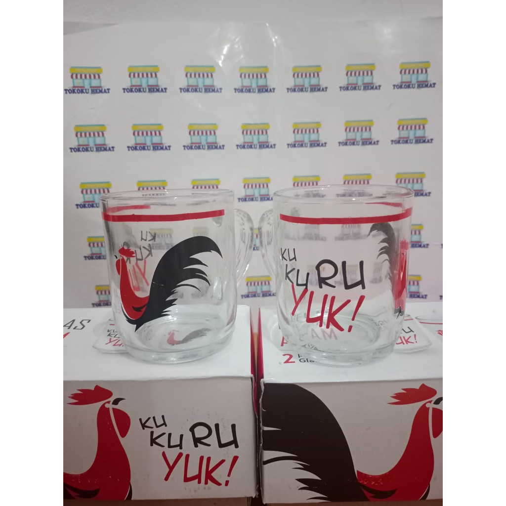 GELAS COUPLE SET AYAM GELAS PASANGAN MOTIF AYAM GELAS AYAM GELAS COUPLE LUCU