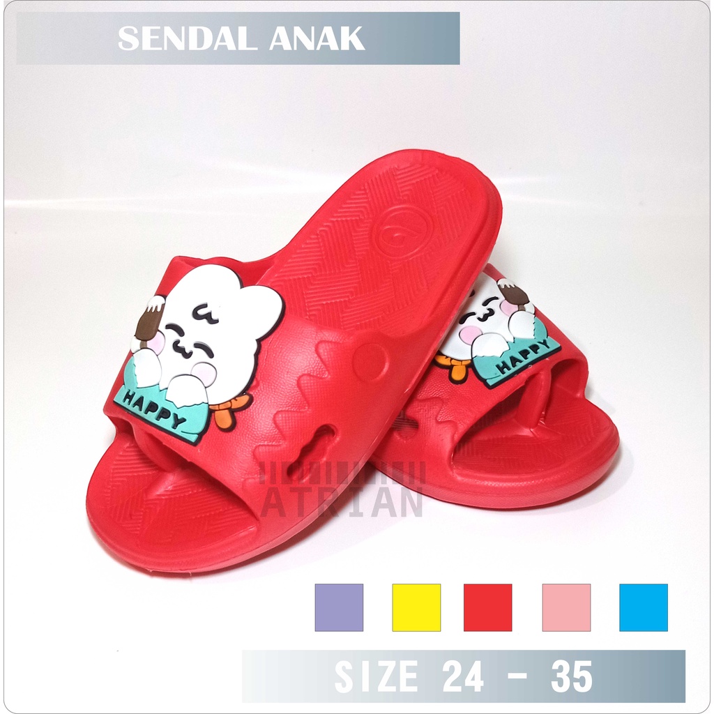 SENDAL SELOP ANAK PEREMPUAN MOTIF KELINCI / SENDAL SELOP ANAK USIA 0 - 8 TAHUN TERBARU