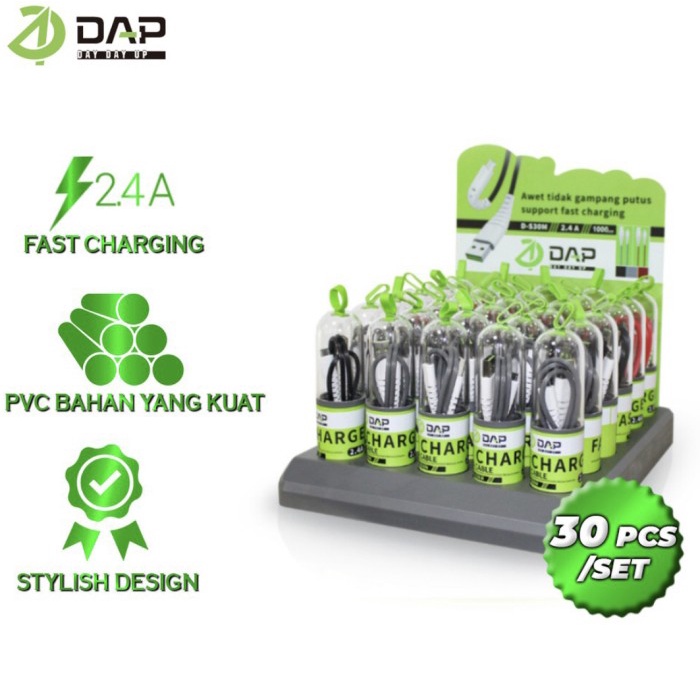 Kabel Data DAP D-S30MT 2in1 MICRO TYPE-C Kabel Charger DAP DS30MT 2in1 Kabel Casan DAP D-S30MT 2in1 Original