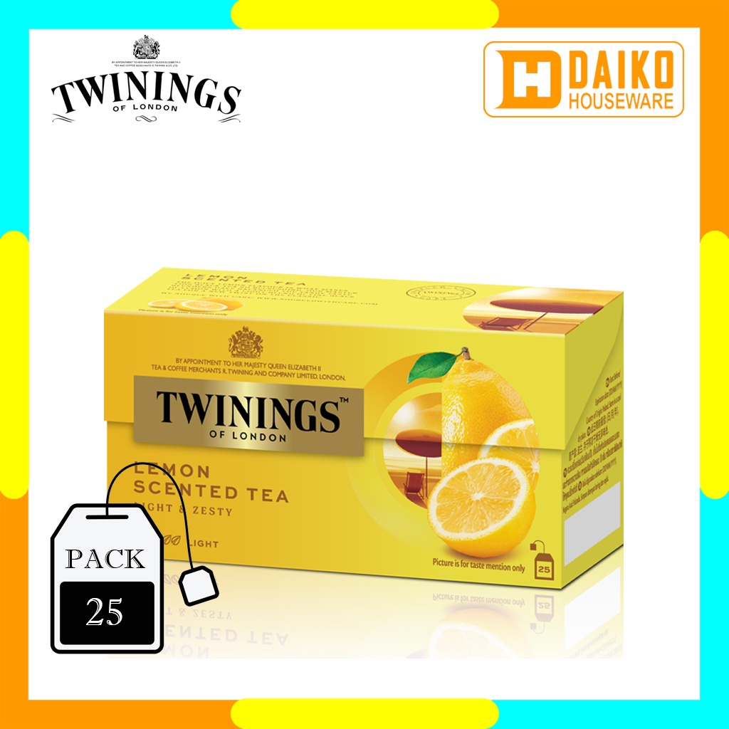 Teh Hitam Celup Twinings Lemon Scented Tea 25 x 2gr Flavoured Tea Teh Hitam Kantong Rasa Buah Lemon