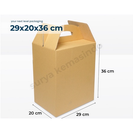 

29x20x36 cm (Jinjing) Tenteng/Handle/Kardus/karton/Polos/buah/hampers