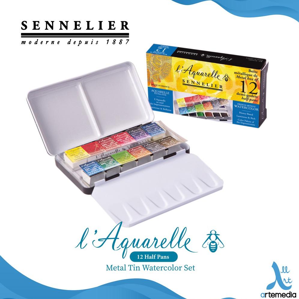 

Cat Air Sennelier L Aquarelle 12 Half Pan Metal Tin Watercolor