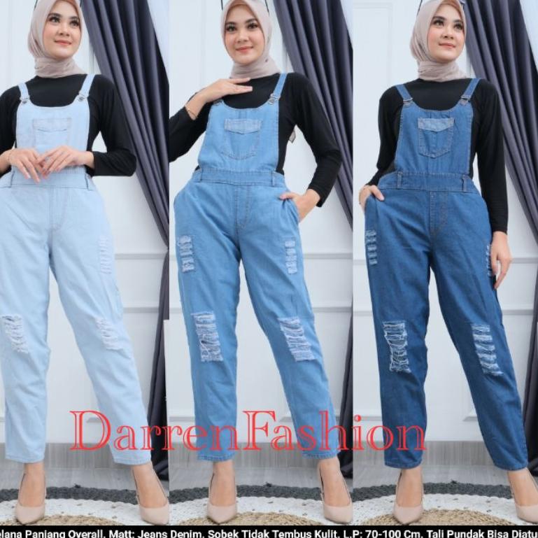 MURAH CELANA PANJANG OVERAL RIPPED TIDAK TEMBUS . CELANA MONYET MURAH . OVERALL JEANS RIPPED MURAH