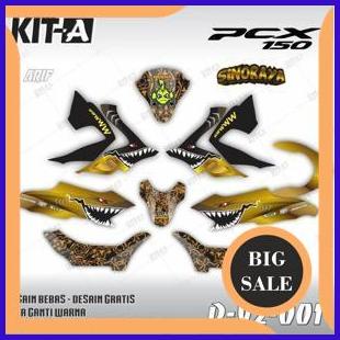 Decal Sticker - Stiker Dekal Honda PCX 150 Motif Shark Gold D-Y2-001 1M4R23 accessories