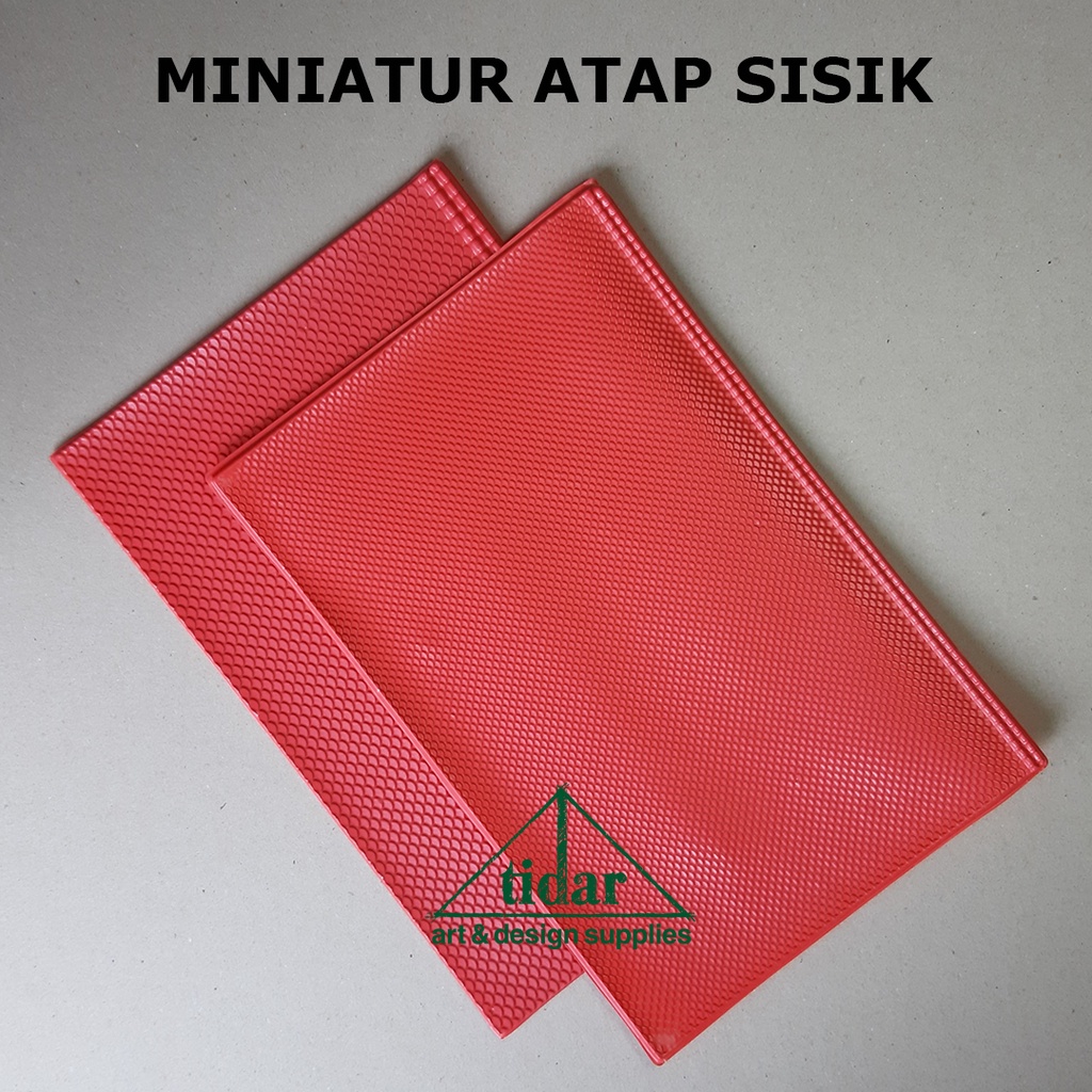 

[MR] Plastik Tekstur Timbul - Motif Genteng - Miniatur Atap Merah Sisik