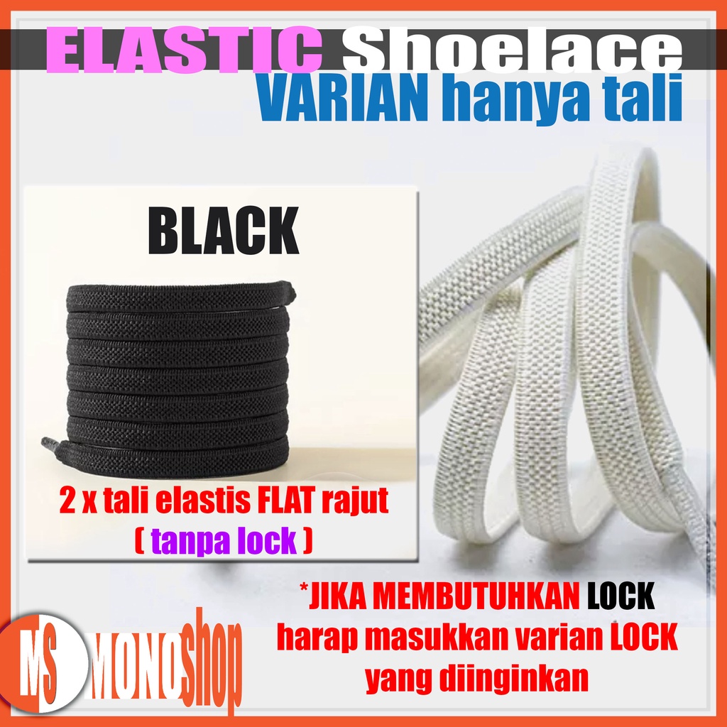 lazy elastic shoelace varian metal lock aksesoris sepatu