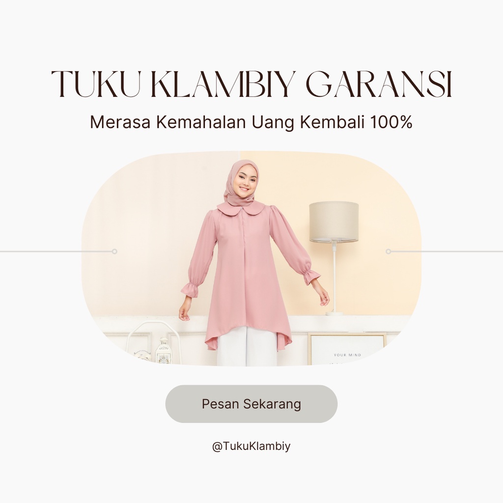 TUKUKLAMBIY ATASAN WANITA TUNIK UNTUK KERJA HARIAN &amp; KONDANGAN - SIMPLE &amp; ELEGANT KOREAN STYLE -