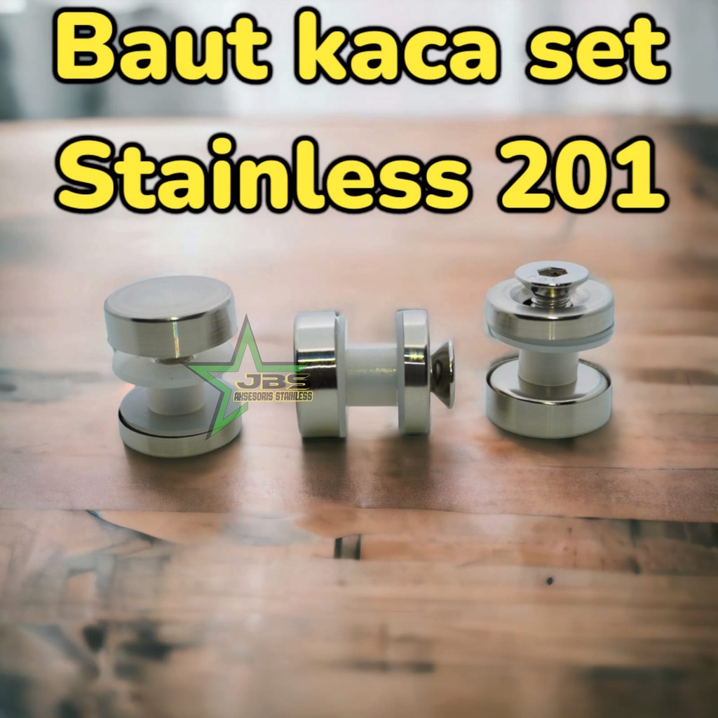 BAUT KACA SET STAINLESS STEEL SUS 201