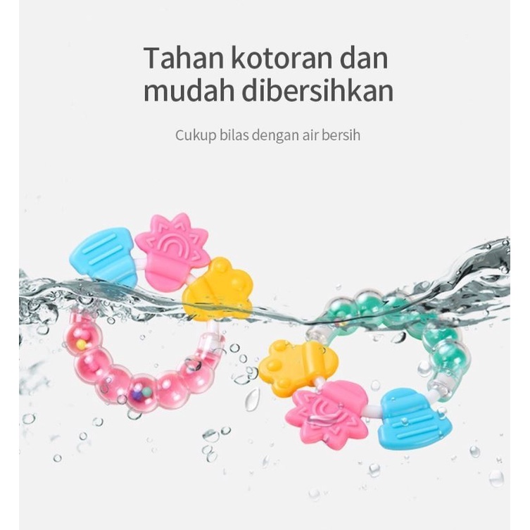 MH - TEETHER RAFFLE - MAINAN GIGITAN GELANG BAYI - TEETHER GENGGAM