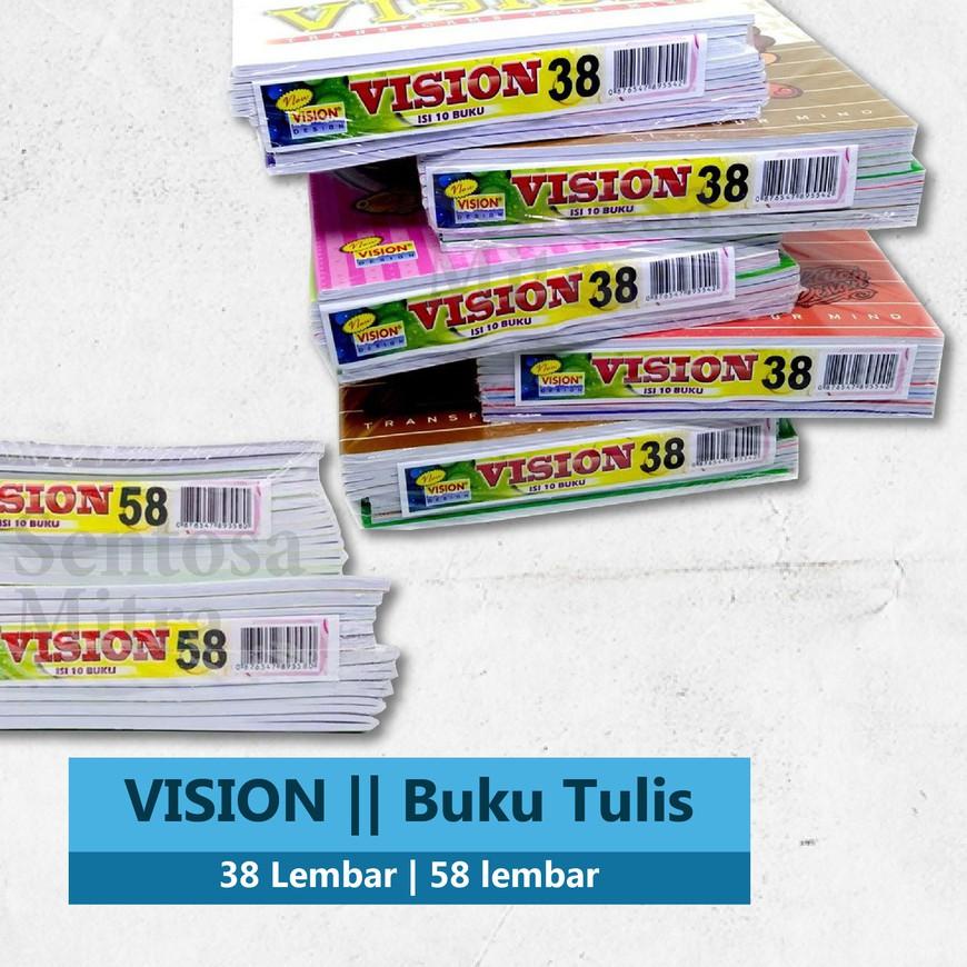 

12.12 FLASH SALE Buku Tulis Vision 38 & 58 Lembar 1 pak 10pcs murah