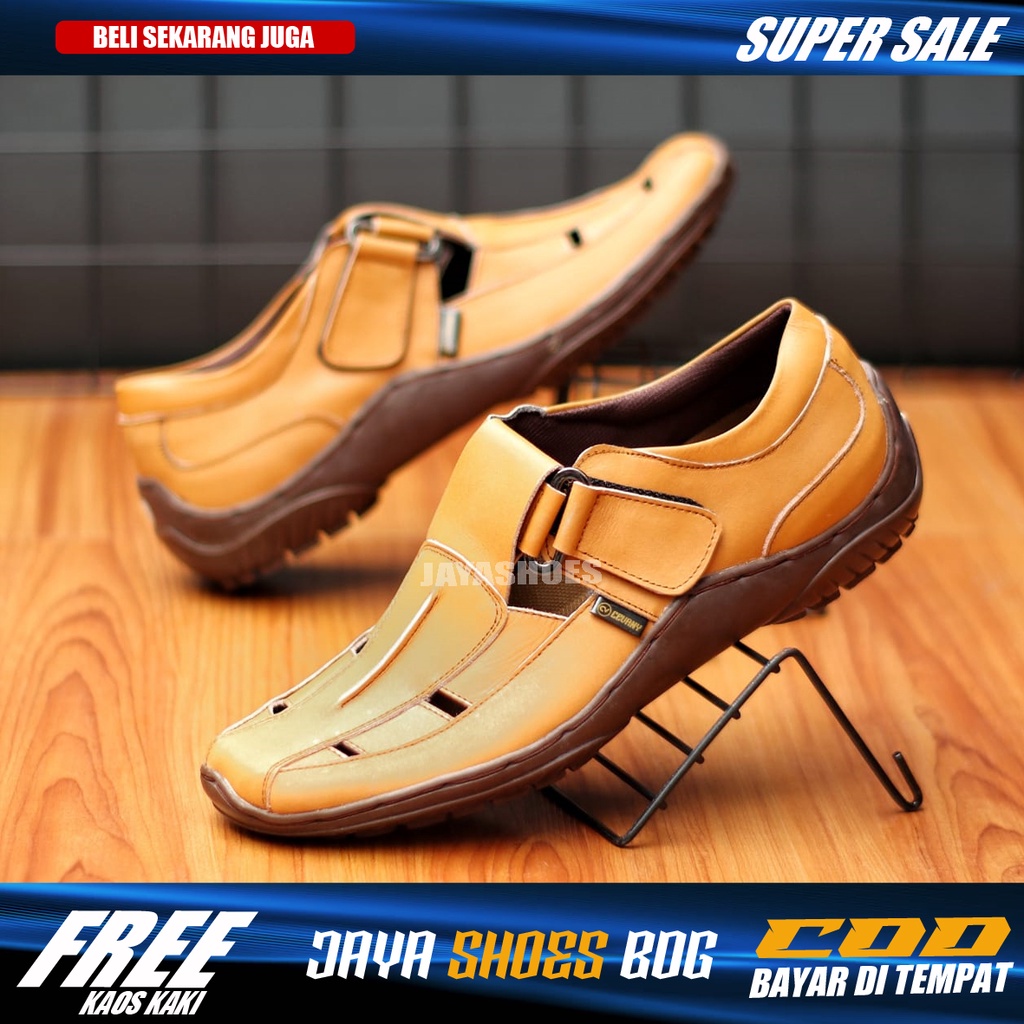 DRXEN Sepatu Formal Pria Kulit Asli Slip On Casual Santai Kerja Kantor Asli Original Distro