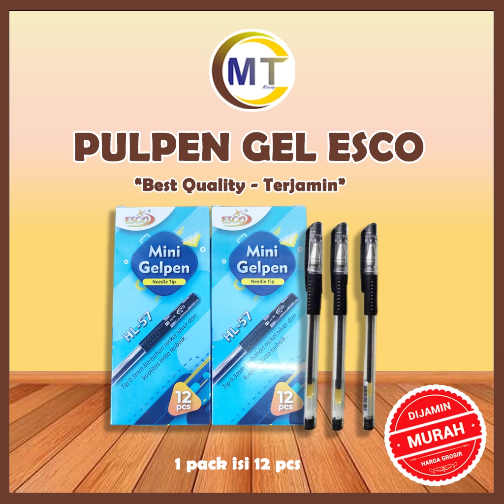 

Pulpen Gel Esco Hitam 1 pack Ballpen Gel Bolpen Gel Hitam Esco
