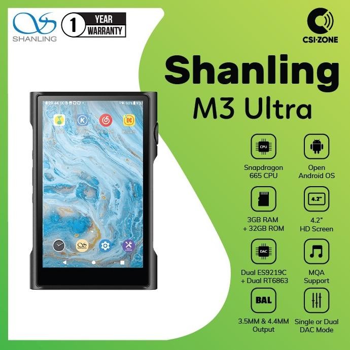 Shanling M3U / M3 Ultra Portable Android Hi-Res Audio Player Ready Kak