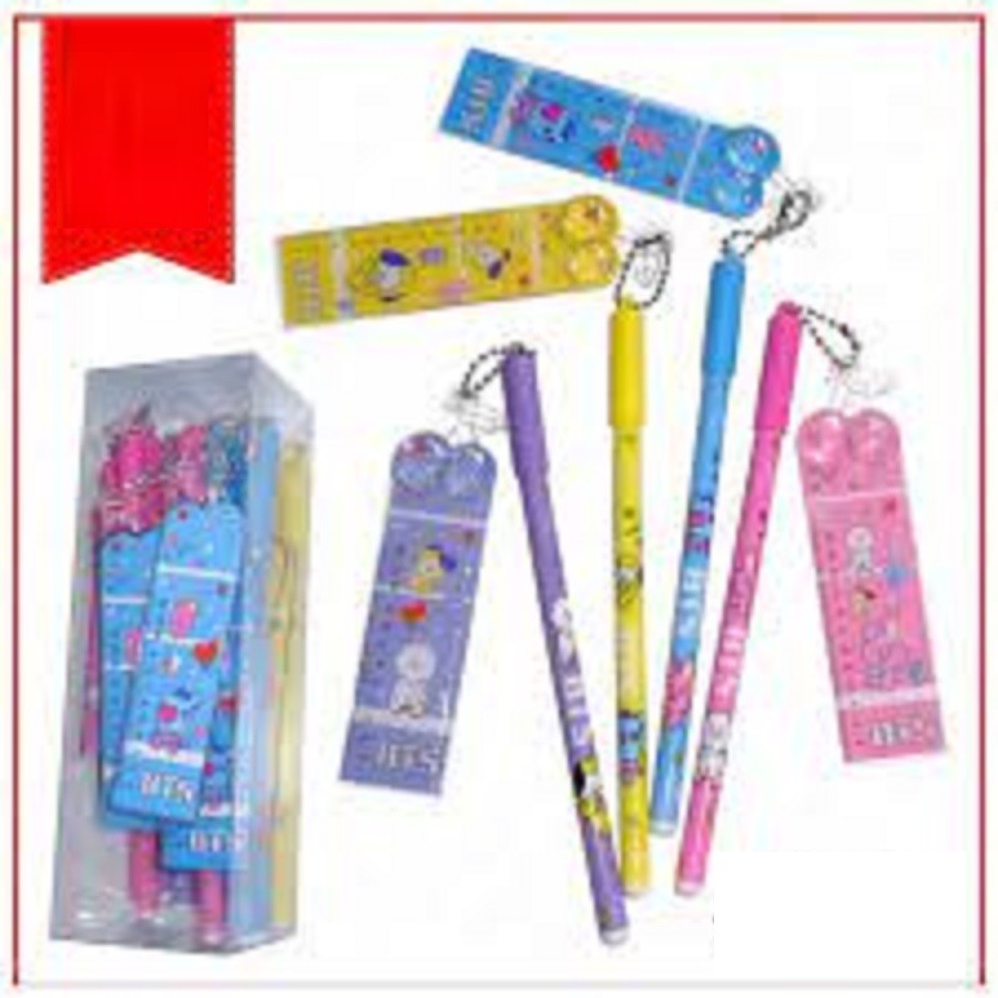 

Pulpen Plus Penggaris Edisi BT21 Balpen BallPoint BTS Army Penggaris