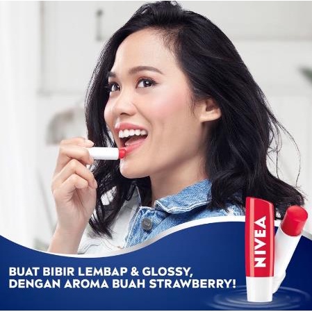 ^ KYRA ^ Nivea Lip Balm Care Pelembab Bibir 24 h melt in Moisture Lipbalm