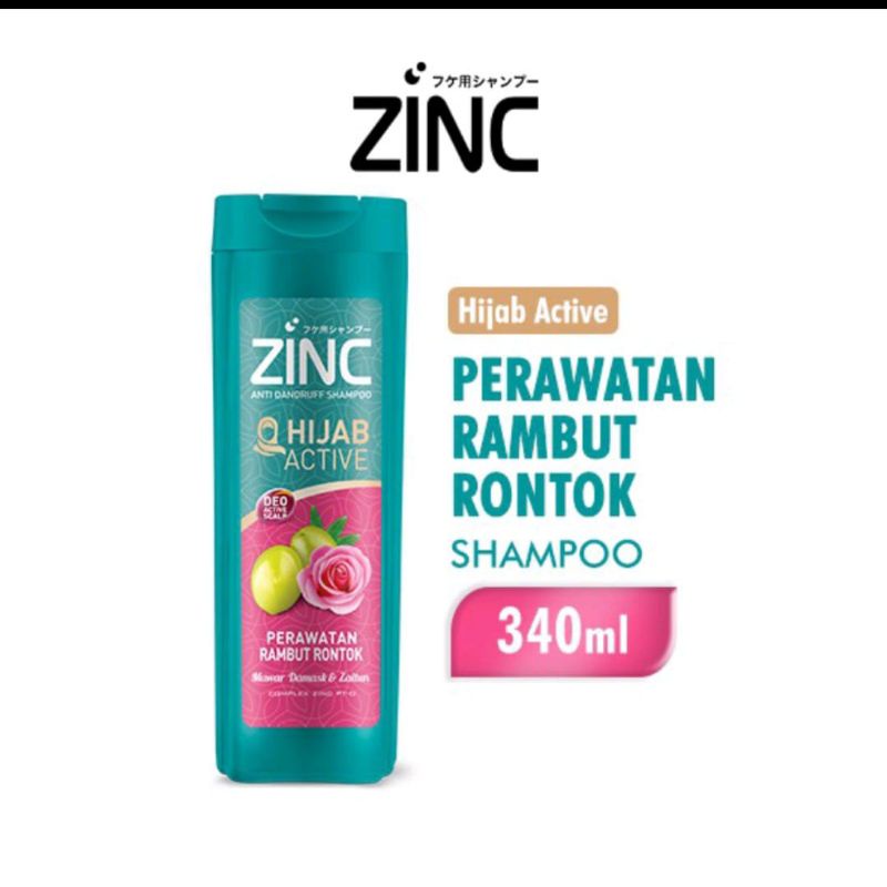 Shampo zink Hijab Active 340ml PERAWATAN RAMBUT RONTOK/Zink shampoo Hijab Active 340ml/PERAWATAN RAM