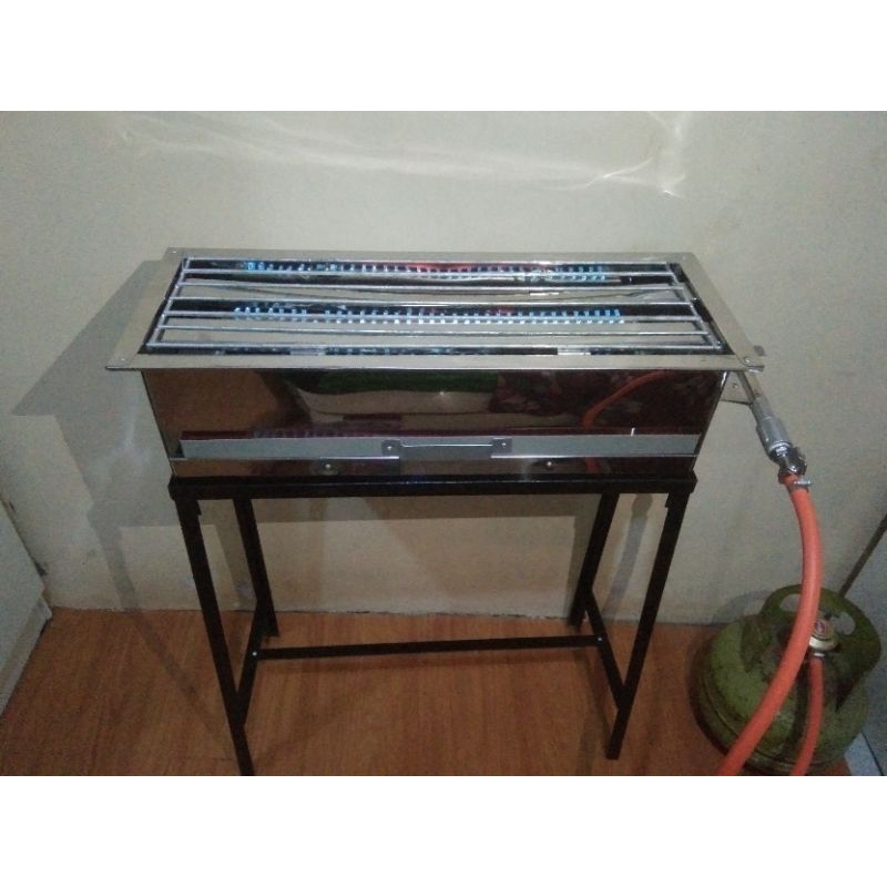 PANGGANGAN GAS TANPA ASAP UKURAN 65x25 TUNGKU API 2 BAKARAN SOSIS AYAM SATE IKAN JAGUNG DLL ,itu di