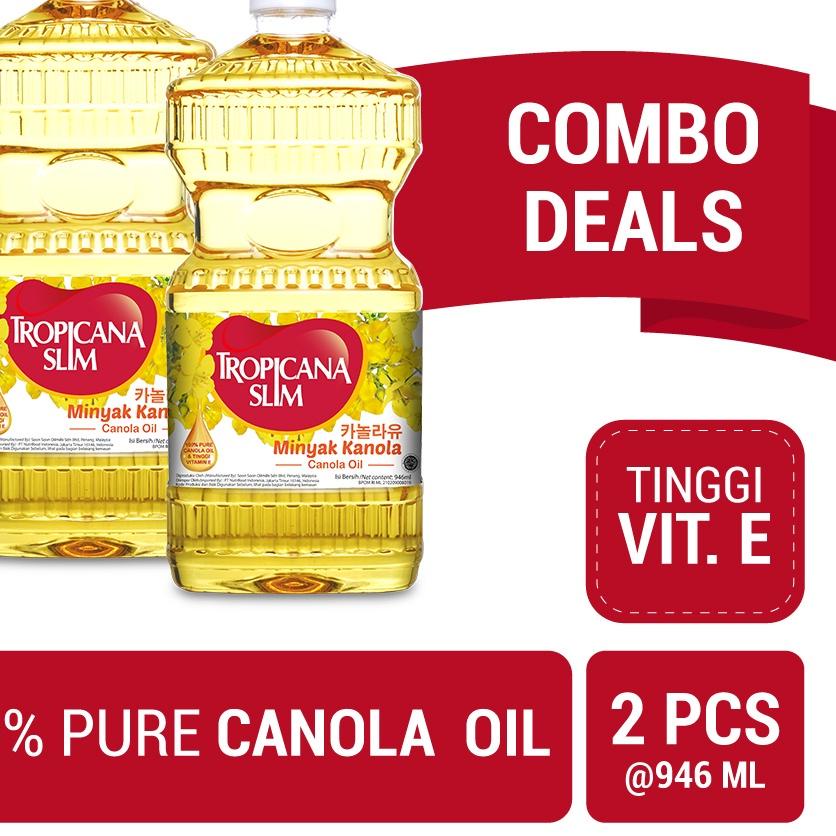 

☜ Twin Pack - Tropicana Slim Minyak Kanola 946ml - 100% Pure Canola Oil ♩