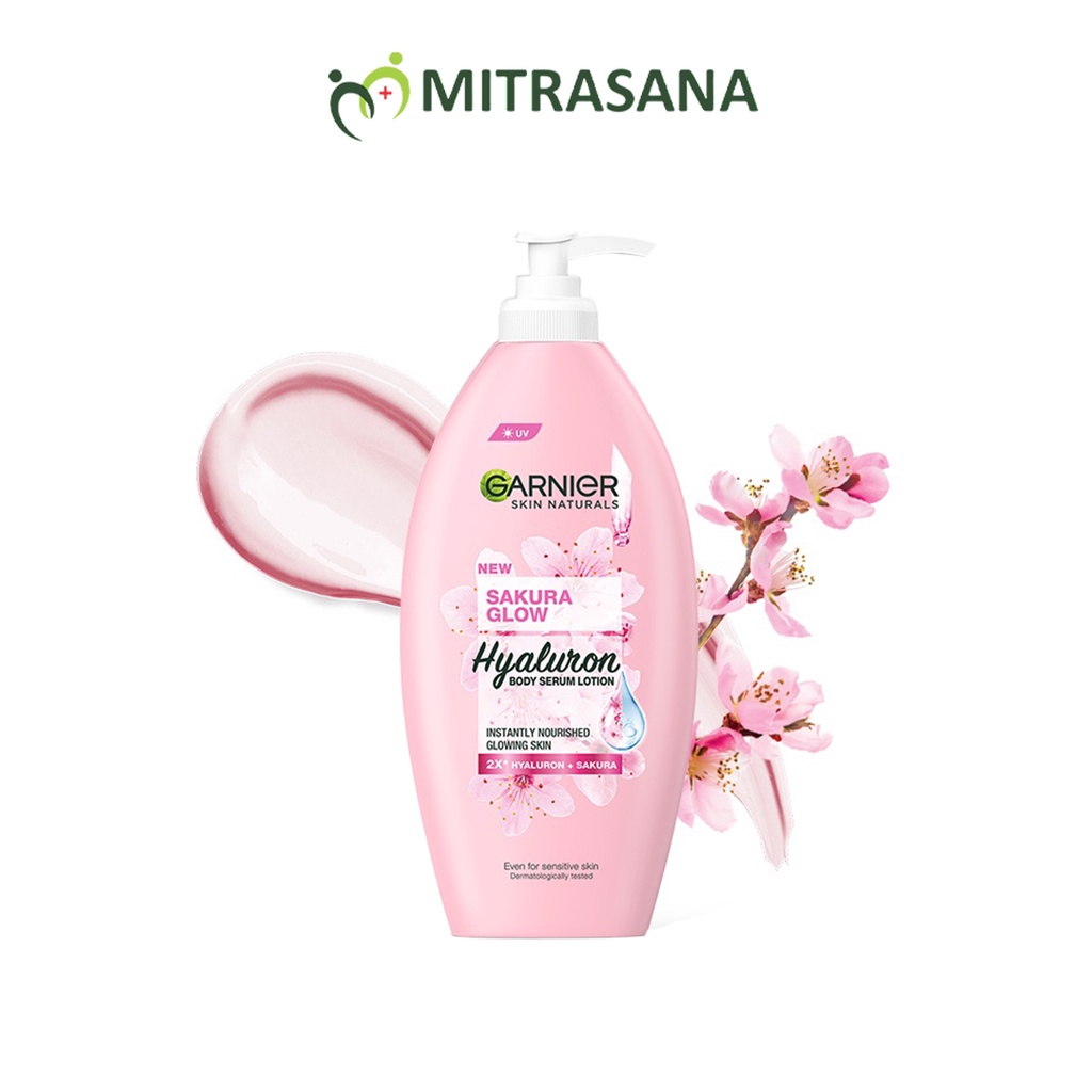 Garnier Sakura Glow Pinkish Hyaluron Serum Milk UV Body Lotion 400 ml