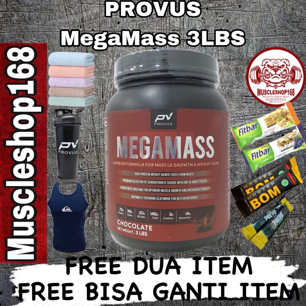 Provus Mega Mass 3 lbs Weight Gainer 2 lbs BPOM HALAL