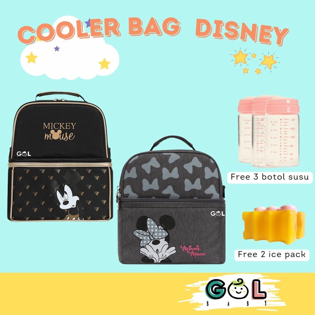 Cooler Bag Tas Asi Cartoon Mummy Feeding Bottle Cooling Backpack(FREE 2 ICE PACK DAN 3 BOTOL)