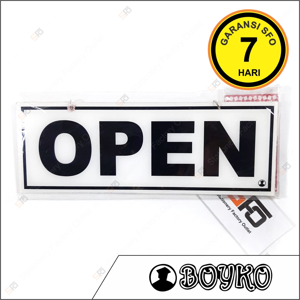 

Akrilik Open Close v2 - Acrylic Sign Bolak Balik Rantai 25cm x 9cm