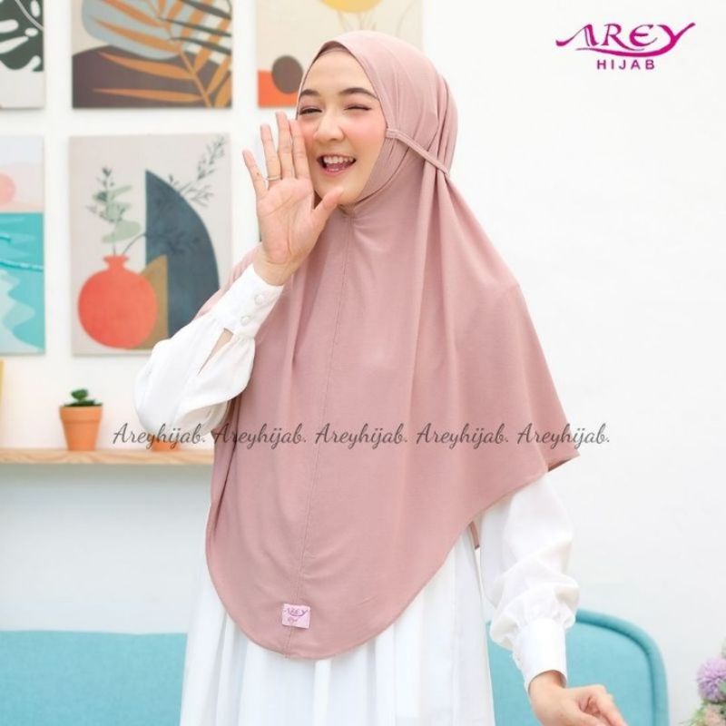 ORIGINAL Arey Hijab Bergo Syari Selly Bahan Jersey Airis